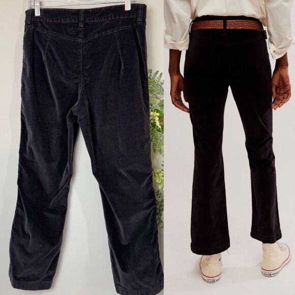 Free People High Time Velvet Kick Flare pants black | size 10 - Picture 6 of 13